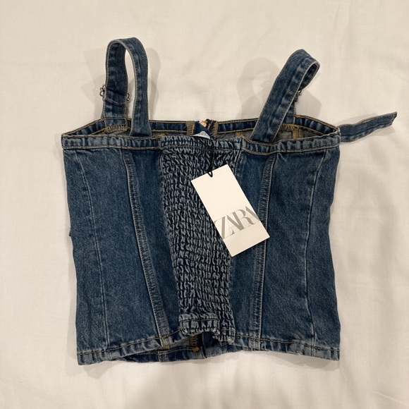 NEW Zara Denim Blue Tank Top - Picture 3 of 4